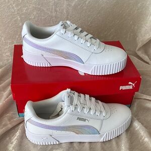 Puma Women's White Sneakers with Iridescent Detail